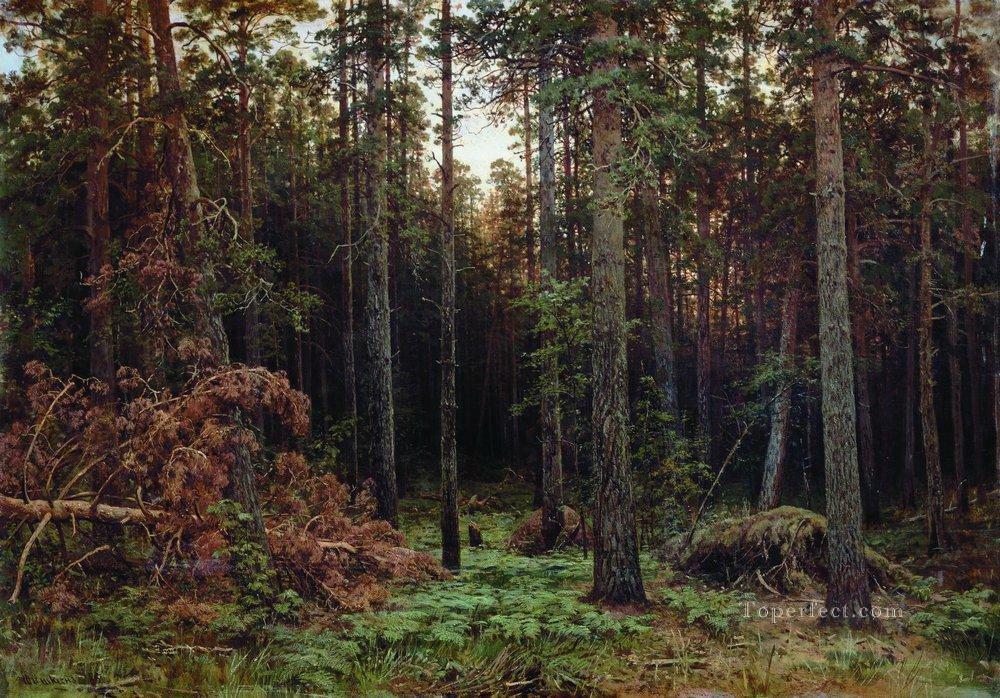 bosque de pinos 1885 1 paisaje clásico Ivan Ivanovich Pintura al óleo